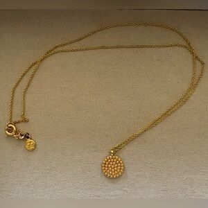 Gorjana Textured Disc 18k Gold Plated Pendant Necklace